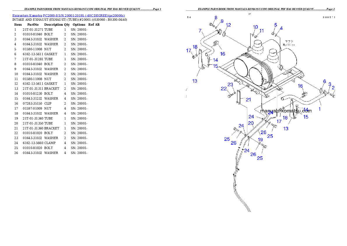 Protected: PC2000-8 S/N 20001-20195 (-40C DEGREE) Partsbook