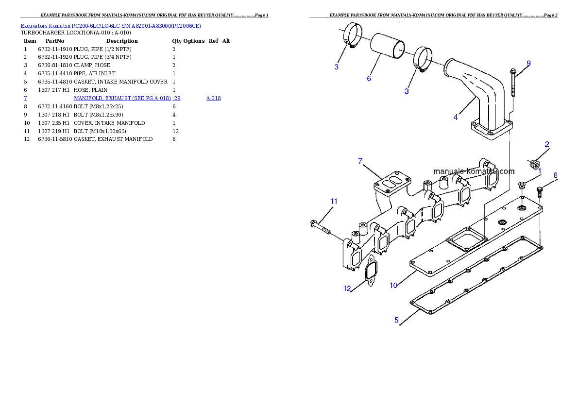 Protected: PC200-6LC/LC-6LC S/N A82001-A83000 Partsbook