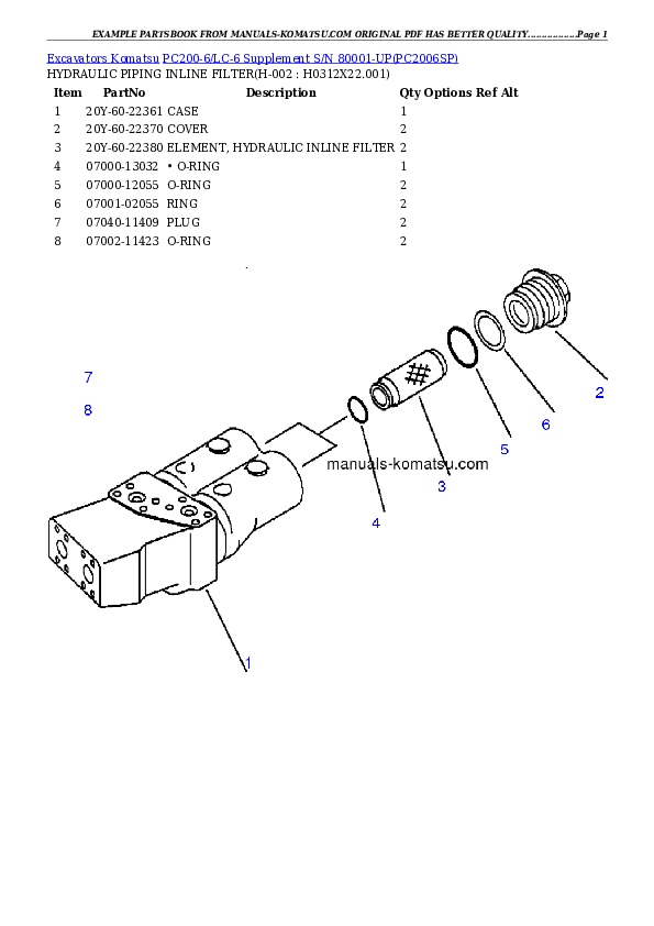 Protected: PC200-6/LC-6 Supplement S/N 80001-UP Partsbook