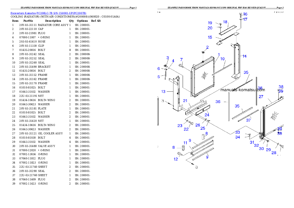 Protected: PC200LC-7B S/N C50001-UP Partsbook