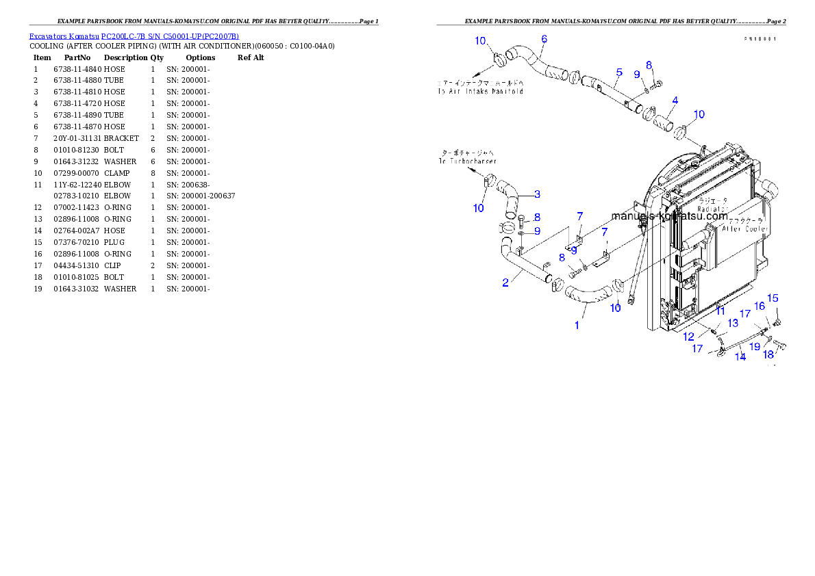Protected: PC200LC-7B S/N C50001-UP Partsbook