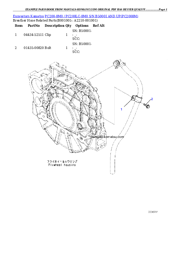 Protected: PC200-8M0 / PC200LC-8M0 S/N B50001 AND UP Partsbook