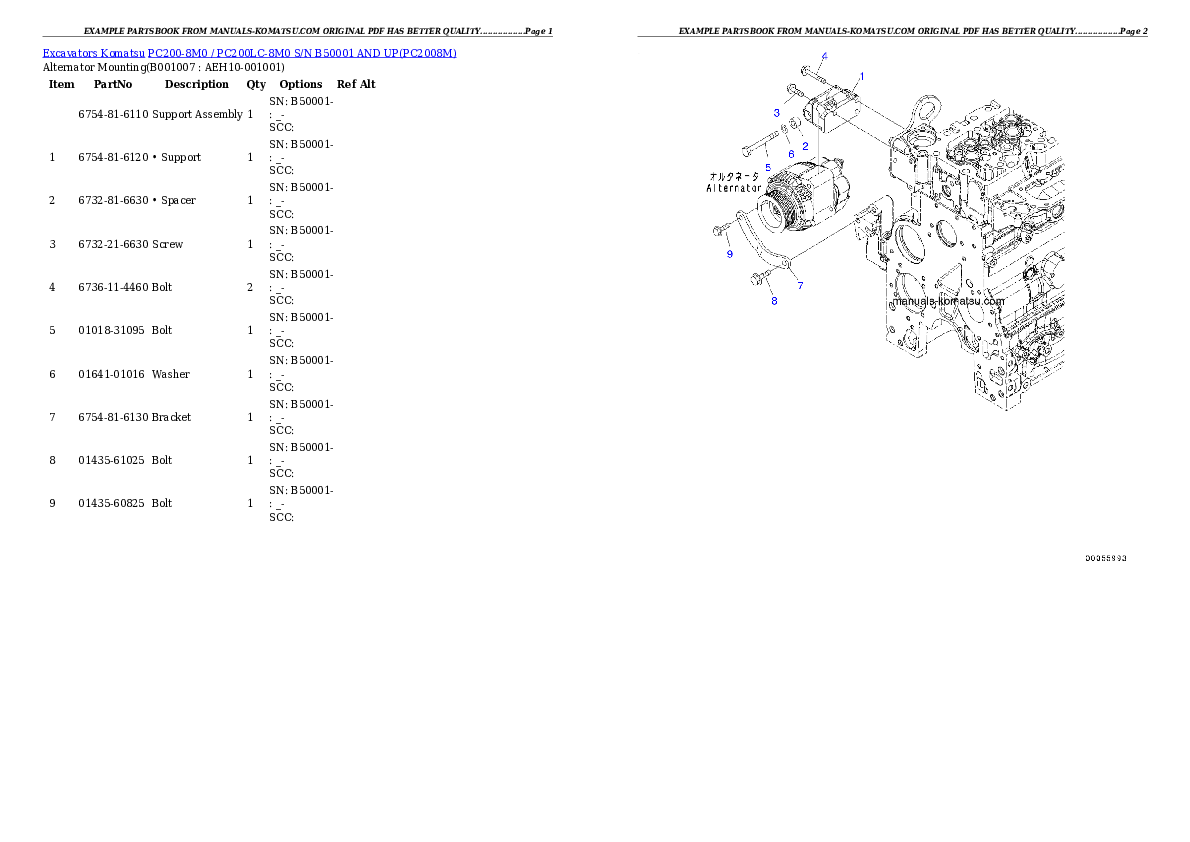 Protected: PC200-8M0 / PC200LC-8M0 S/N B50001 AND UP Partsbook