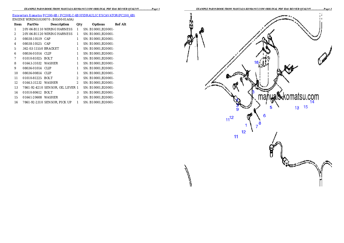 Protected: PC200-6B / PC200LC-6B HYDRAULIC EXCAVATOR Partsbook
