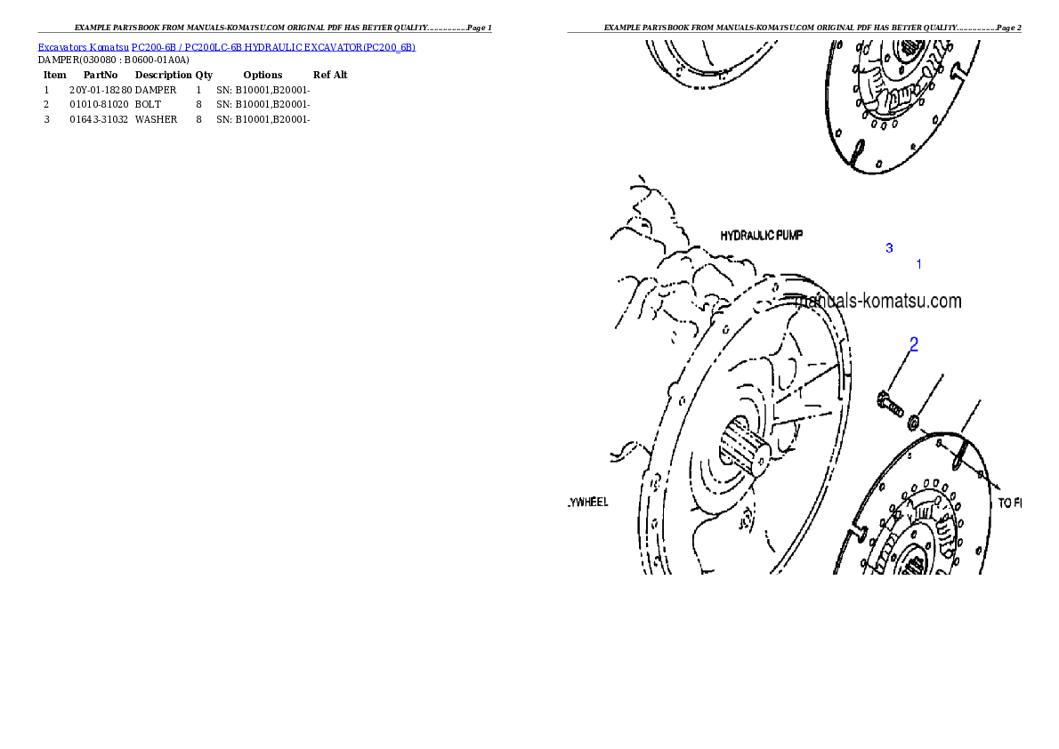 Protected: PC200-6B / PC200LC-6B HYDRAULIC EXCAVATOR Partsbook