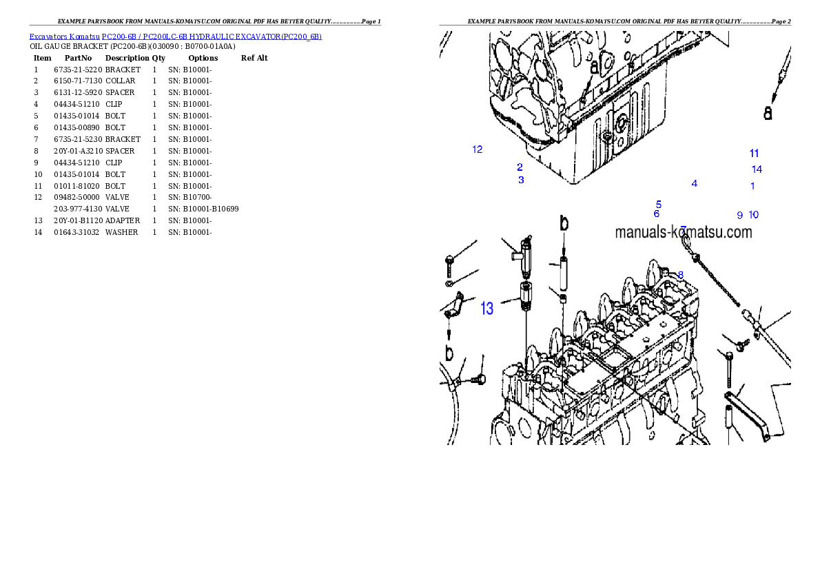 Protected: PC200-6B / PC200LC-6B HYDRAULIC EXCAVATOR Partsbook