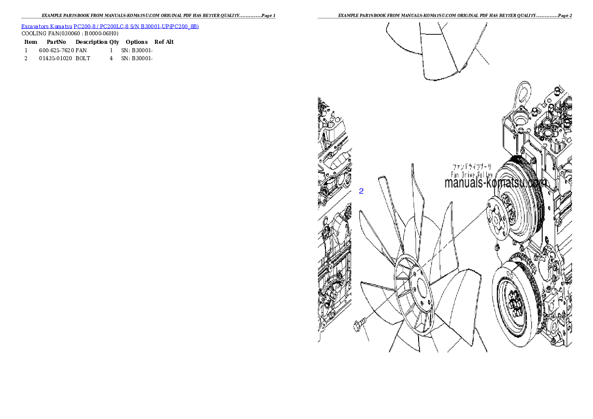 Protected: PC200-8 / PC200LC-8 S/N B30001-UP Partsbook