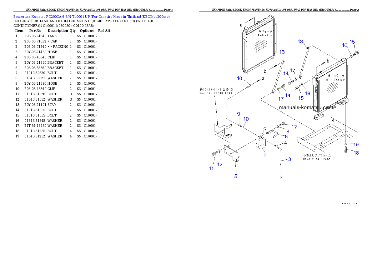 Protected: PC200CA-6 S/N T10001-UP (For Canada / Made in Thailand (KBC)) Partsbook