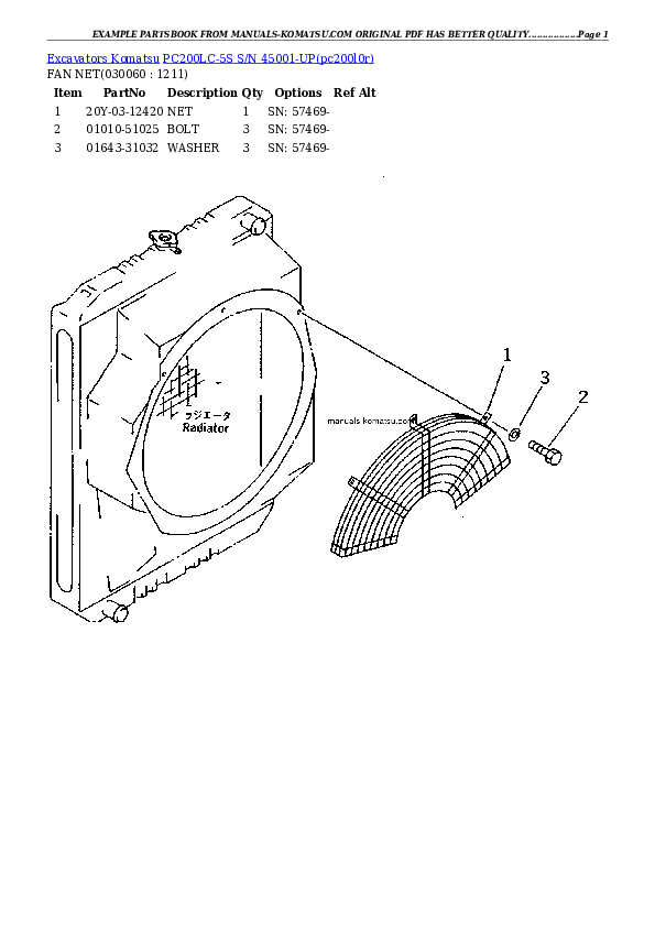 Protected: PC200LC-5S S/N 45001-UP Partsbook
