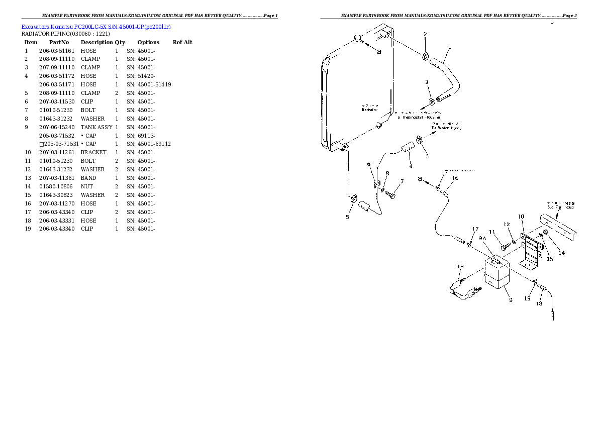 Protected: PC200LC-5X S/N 45001-UP Partsbook