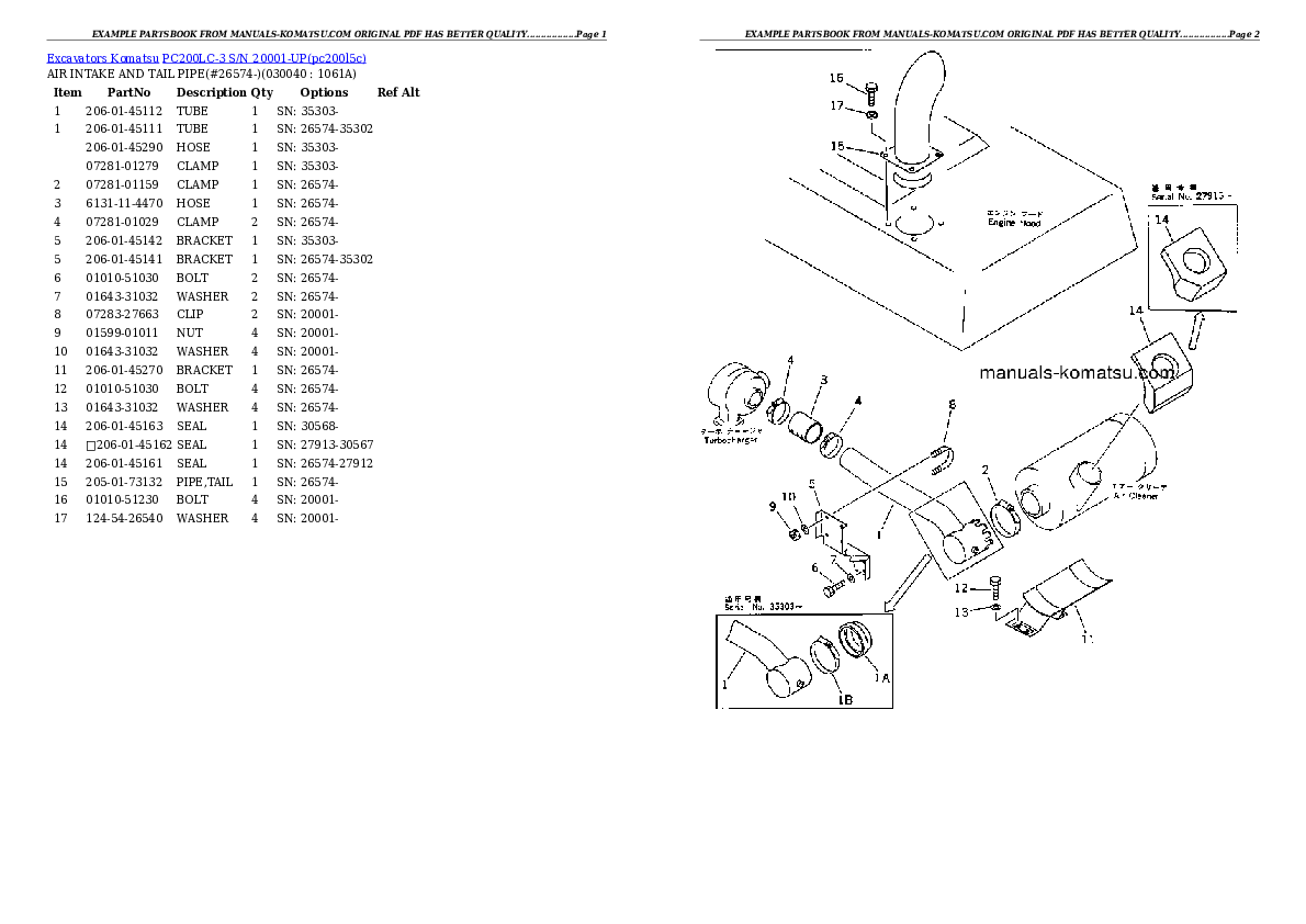 Protected: PC200LC-3 S/N 20001-UP Partsbook