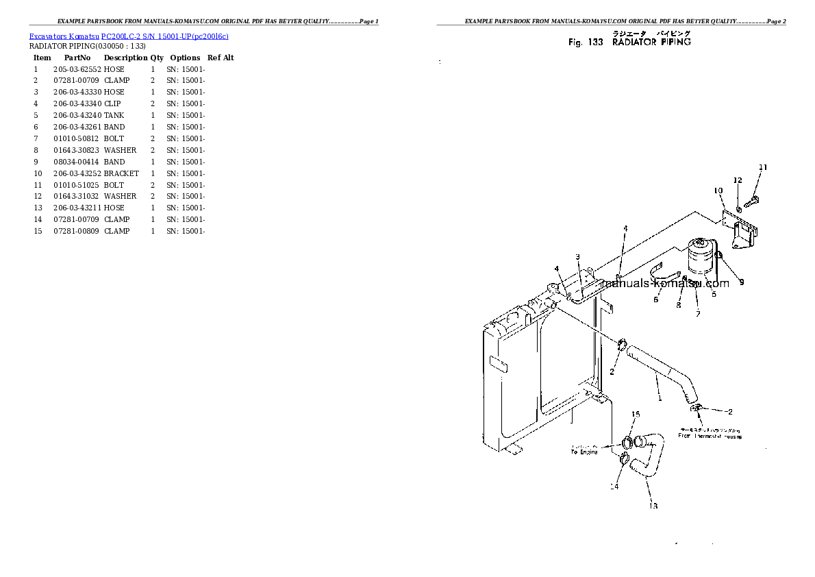 Protected: PC200LC-2 S/N 15001-UP Partsbook