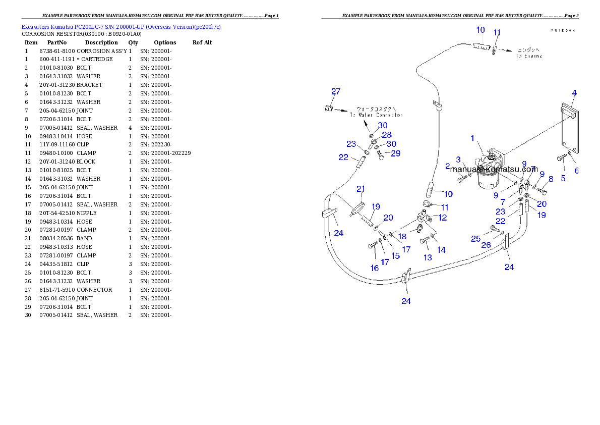 Protected: PC200LC-7 S/N 200001-UP (Overseas Version) Partsbook