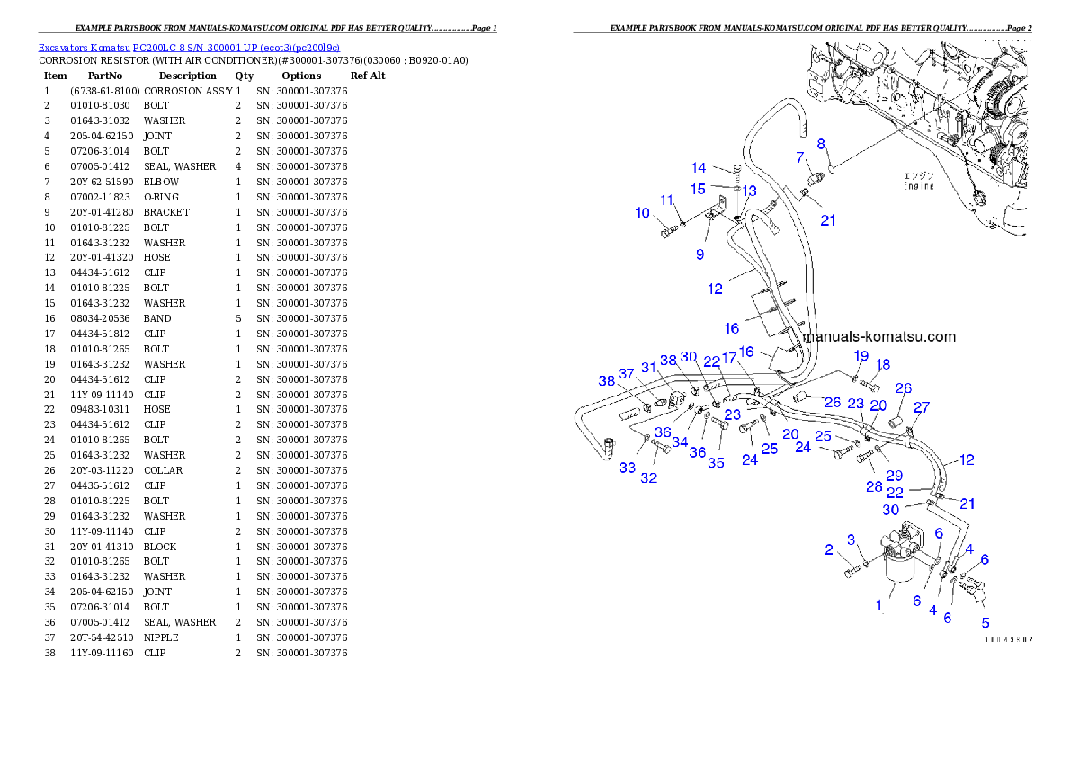 Protected: PC200LC-8 S/N 300001-UP (ecot3) Partsbook