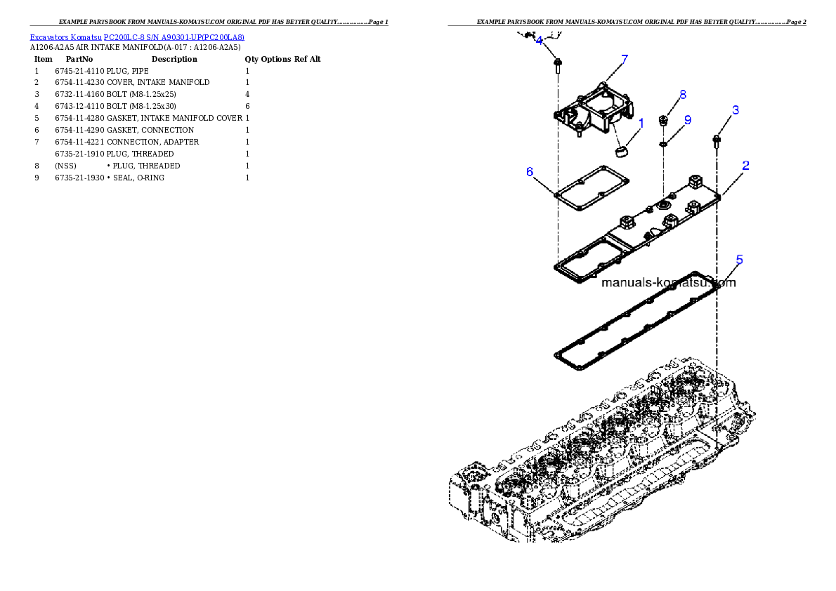 Protected: PC200LC-8 S/N A90301-UP Partsbook