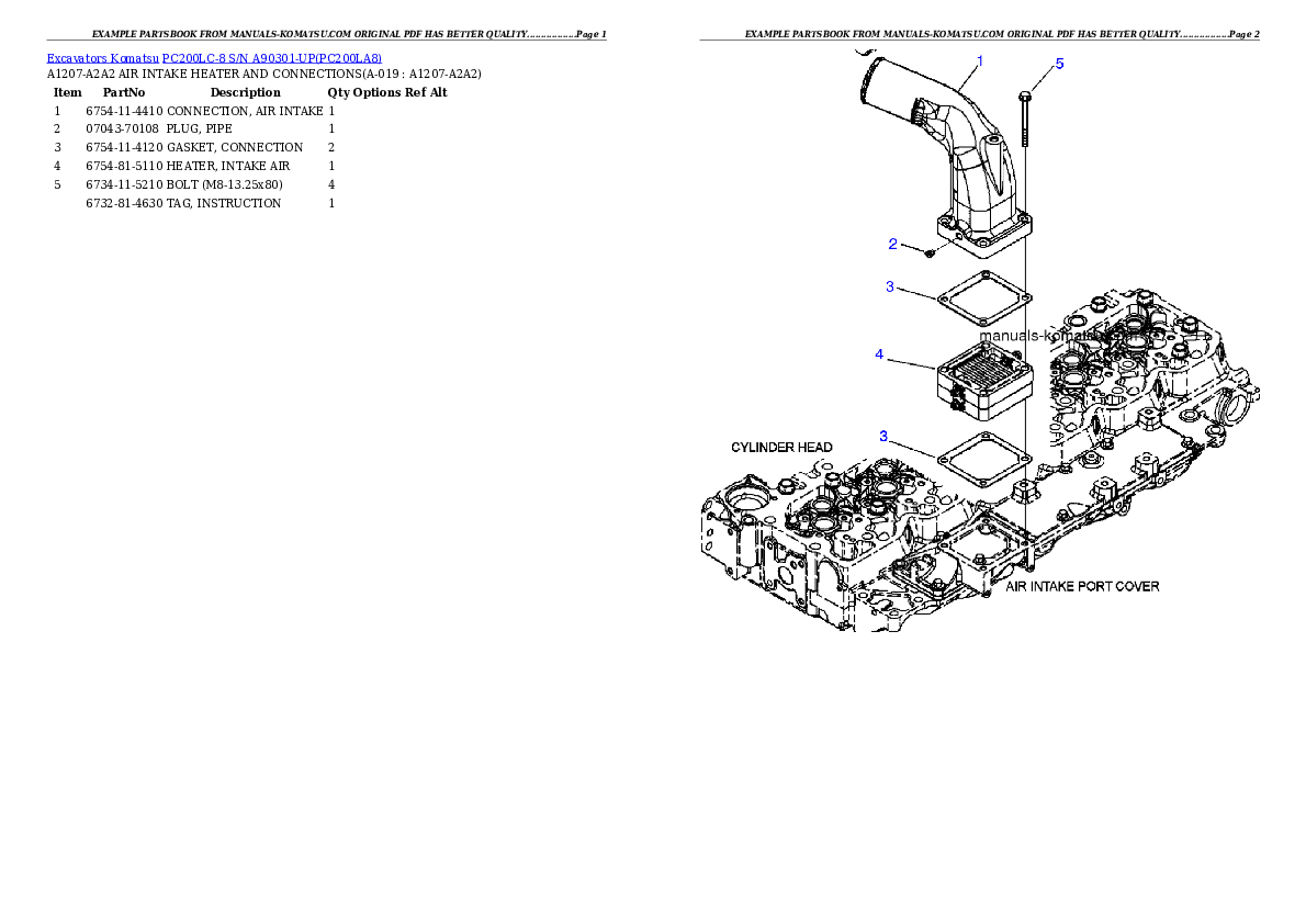 Protected: PC200LC-8 S/N A90301-UP Partsbook