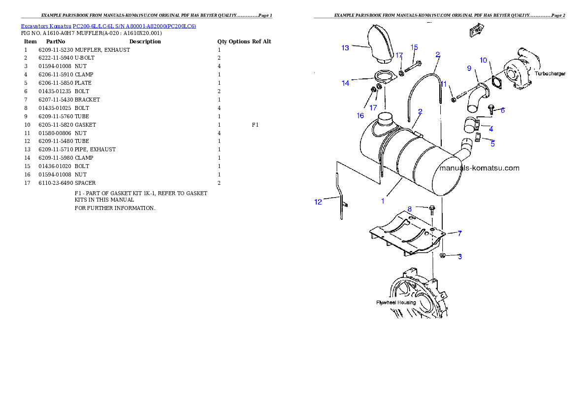 Protected: PC200-6L/LC-6L S/N A80001-A82000 Partsbook