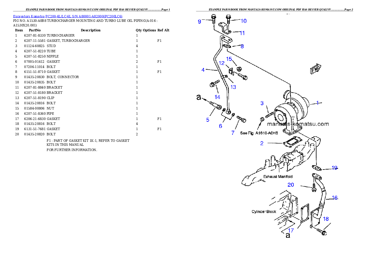 Protected: PC200-6L/LC-6L S/N A80001-A82000 Partsbook