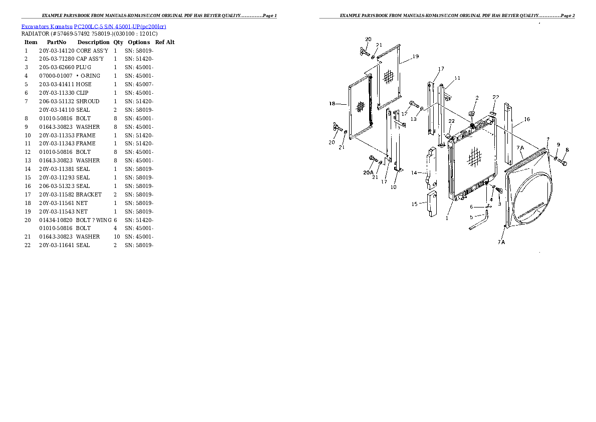 Protected: PC200LC-5 S/N 45001-UP Partsbook
