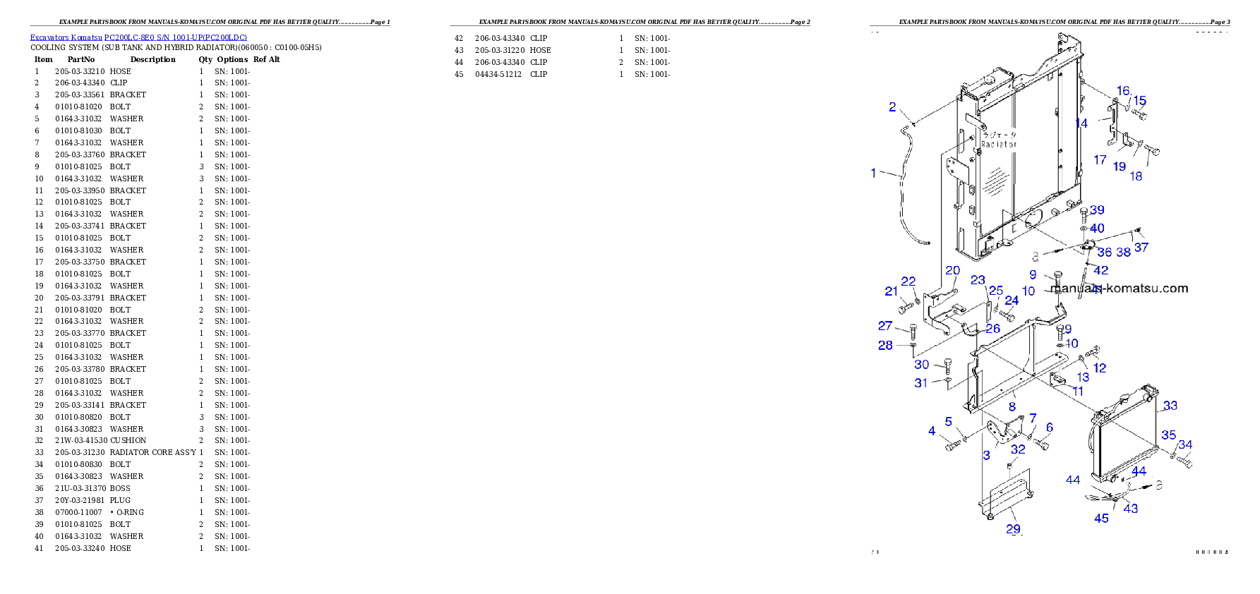 Protected: PC200LC-8E0 S/N 1001-UP Partsbook