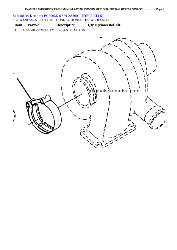 Protected: PC200LL-6 S/N A85001-UP Partsbook