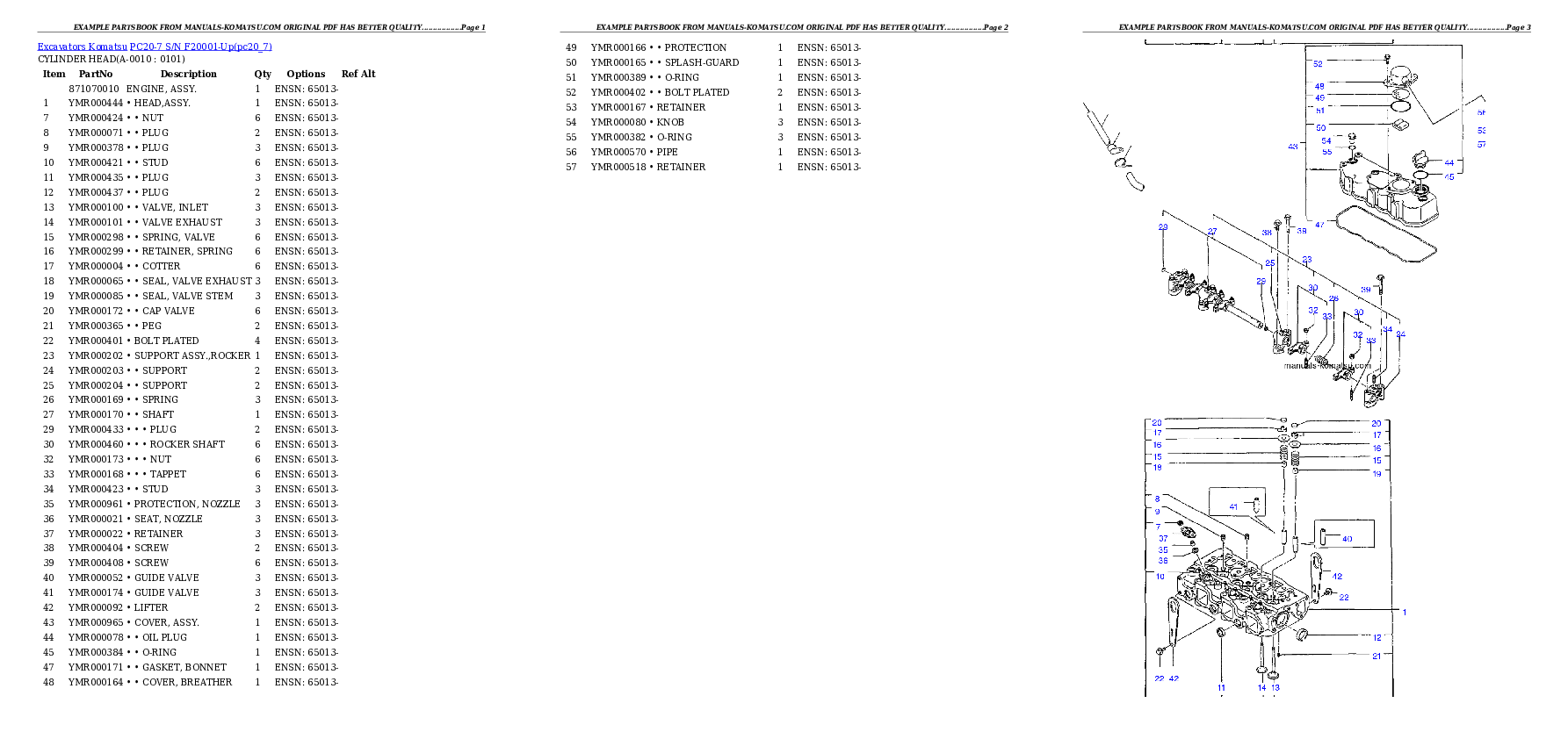 PC20-7 S/N F20001-Up Partsbook