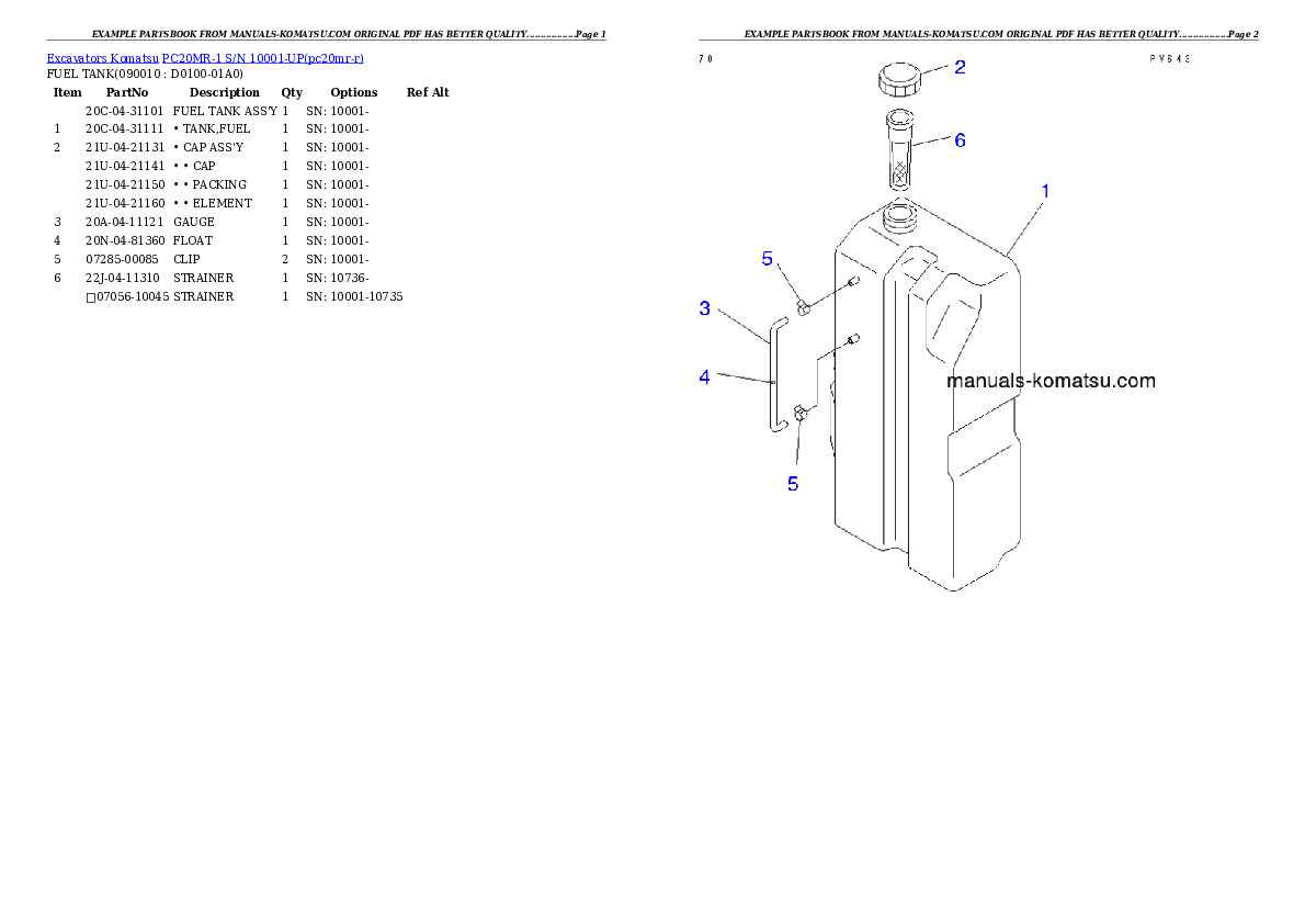 Protected: PC20MR-1 S/N 10001-UP (KUC Spec.) Partsbook