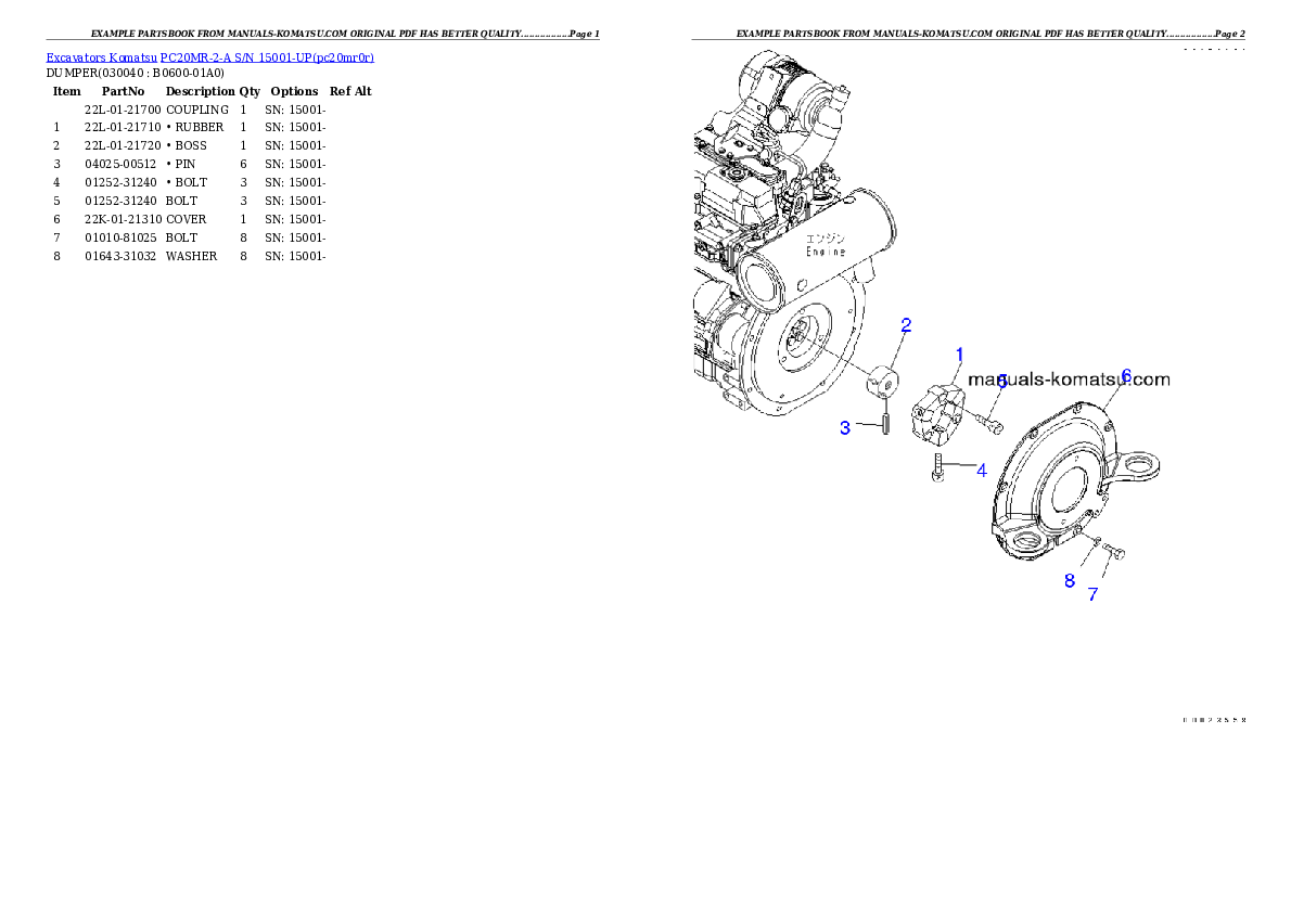 Protected: PC20MR-2-A S/N 15001-UP Partsbook