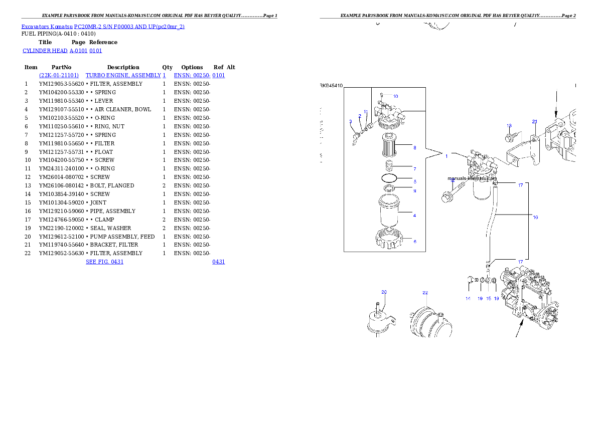 Protected: PC20MR-2 S/N F00003 AND UP Partsbook