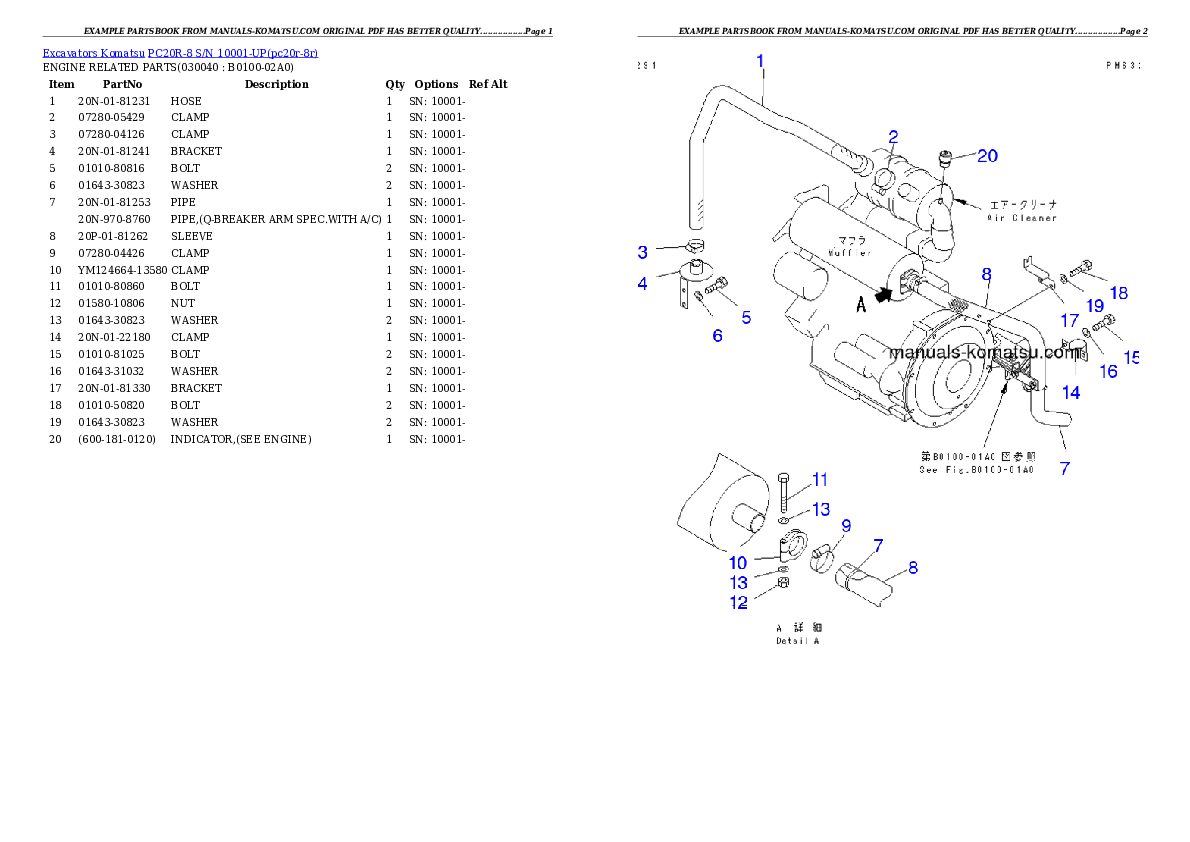 Protected: PC20R-8 S/N 10001-UP Partsbook