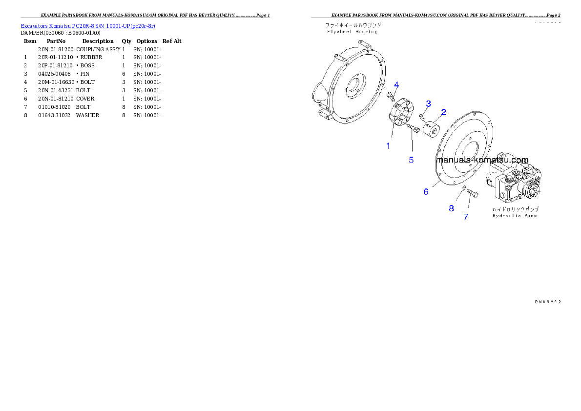 Protected: PC20R-8 S/N 10001-UP Partsbook