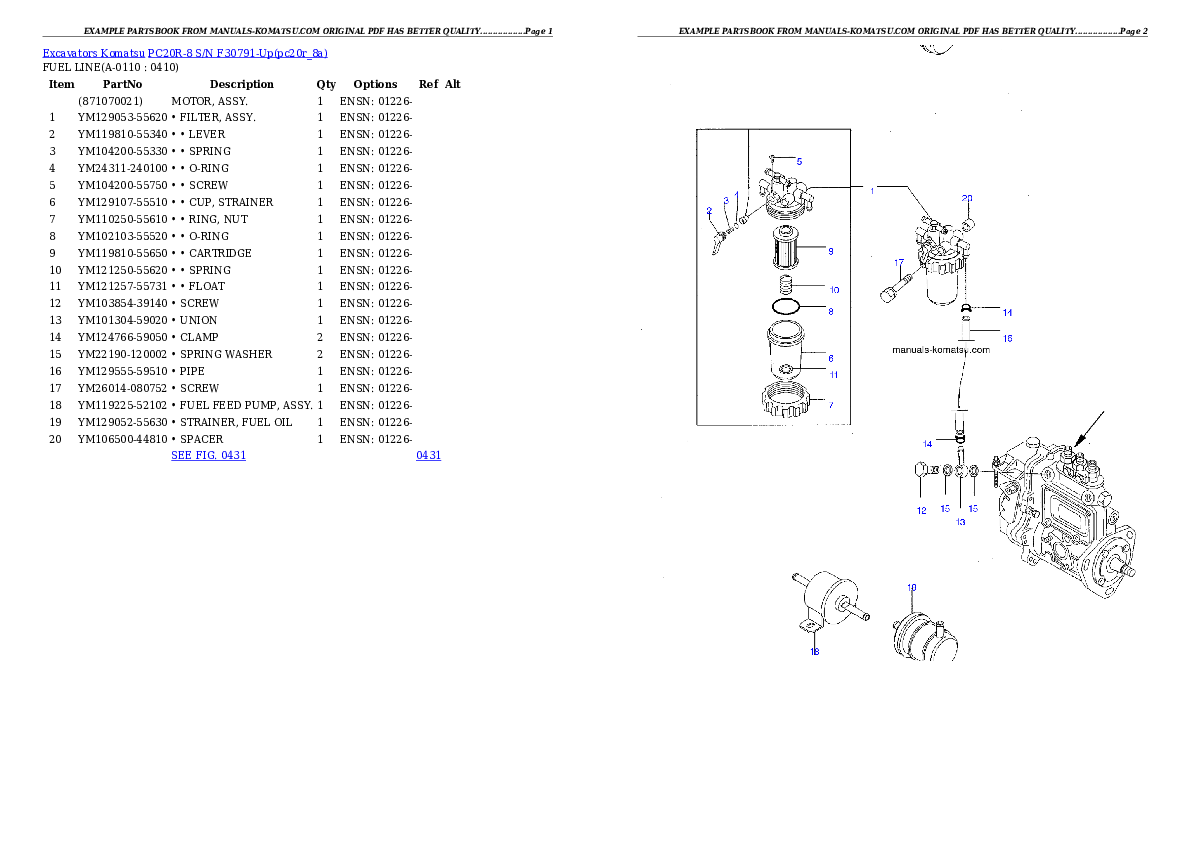 Protected: PC20R-8 S/N F30791-Up Partsbook