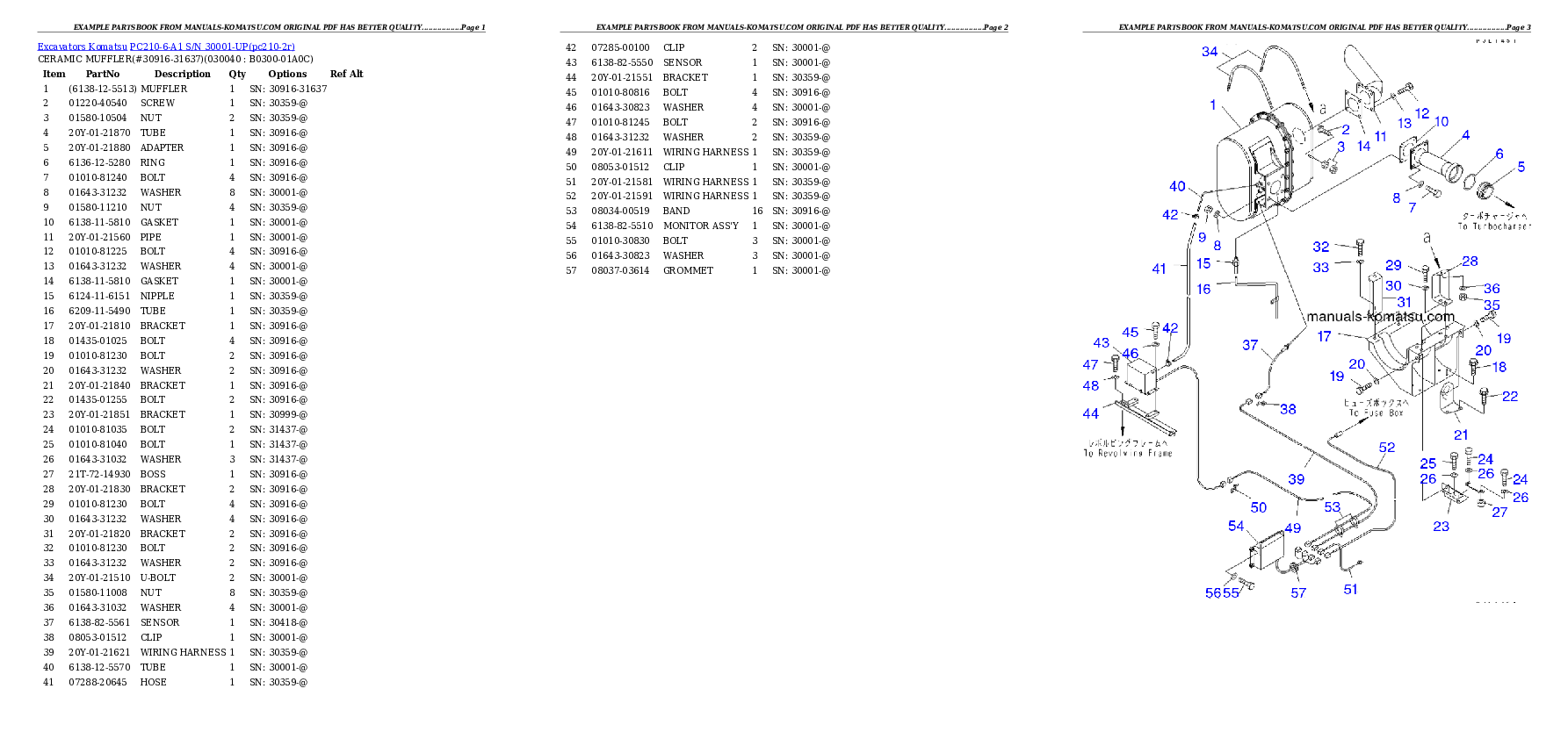 Protected: PC210-6-A1 S/N 30001-UP Partsbook