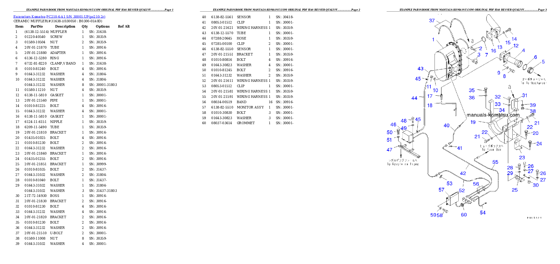 Protected: PC210-6-A1 S/N 30001-UP Partsbook