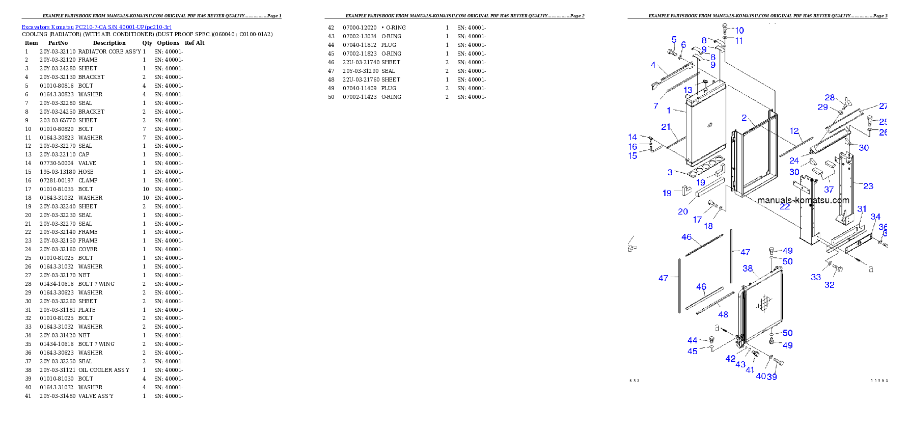 Protected: PC210-7-CA S/N 40001-UP Partsbook