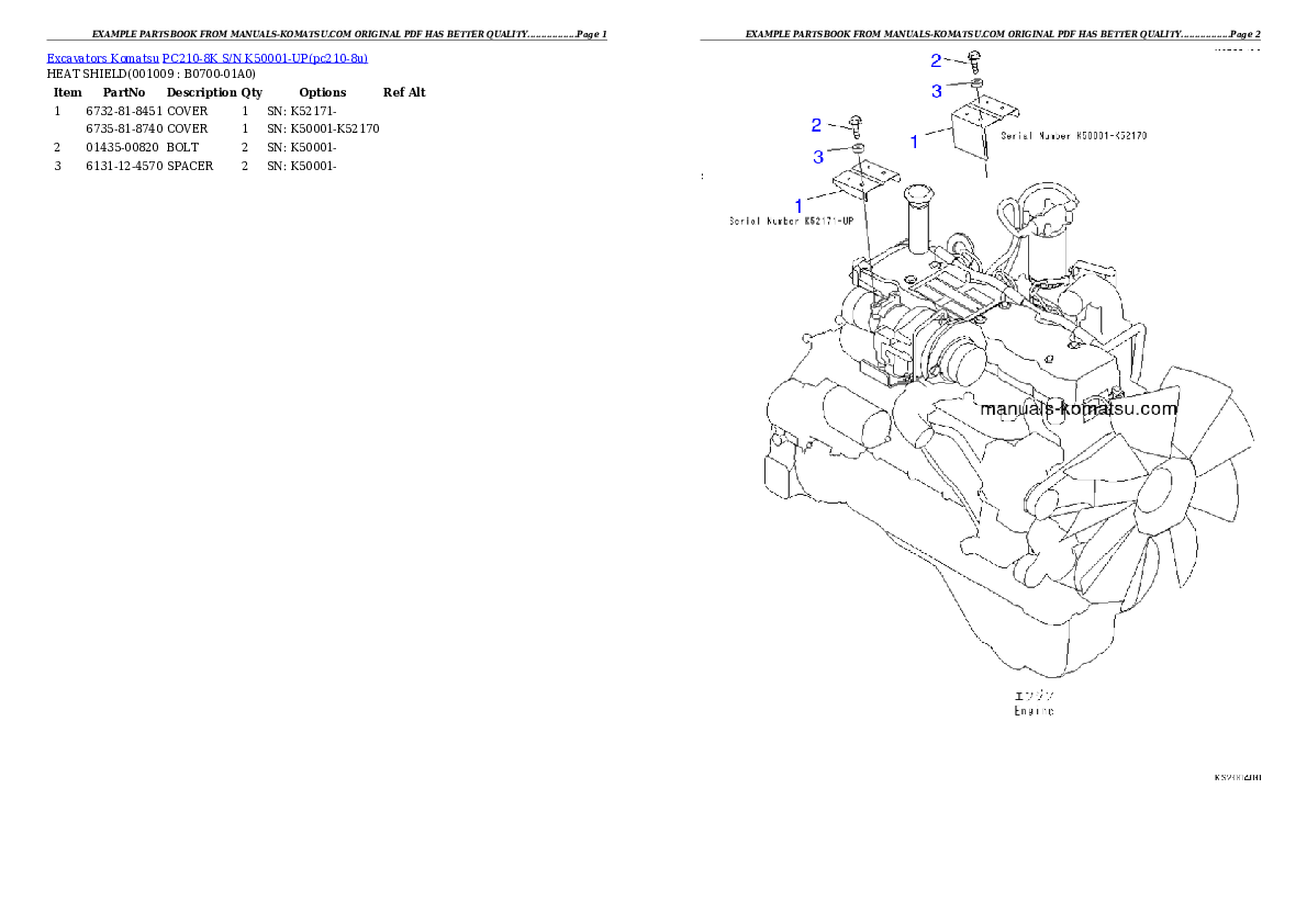 Protected: PC210-8K S/N K50001-UP Partsbook
