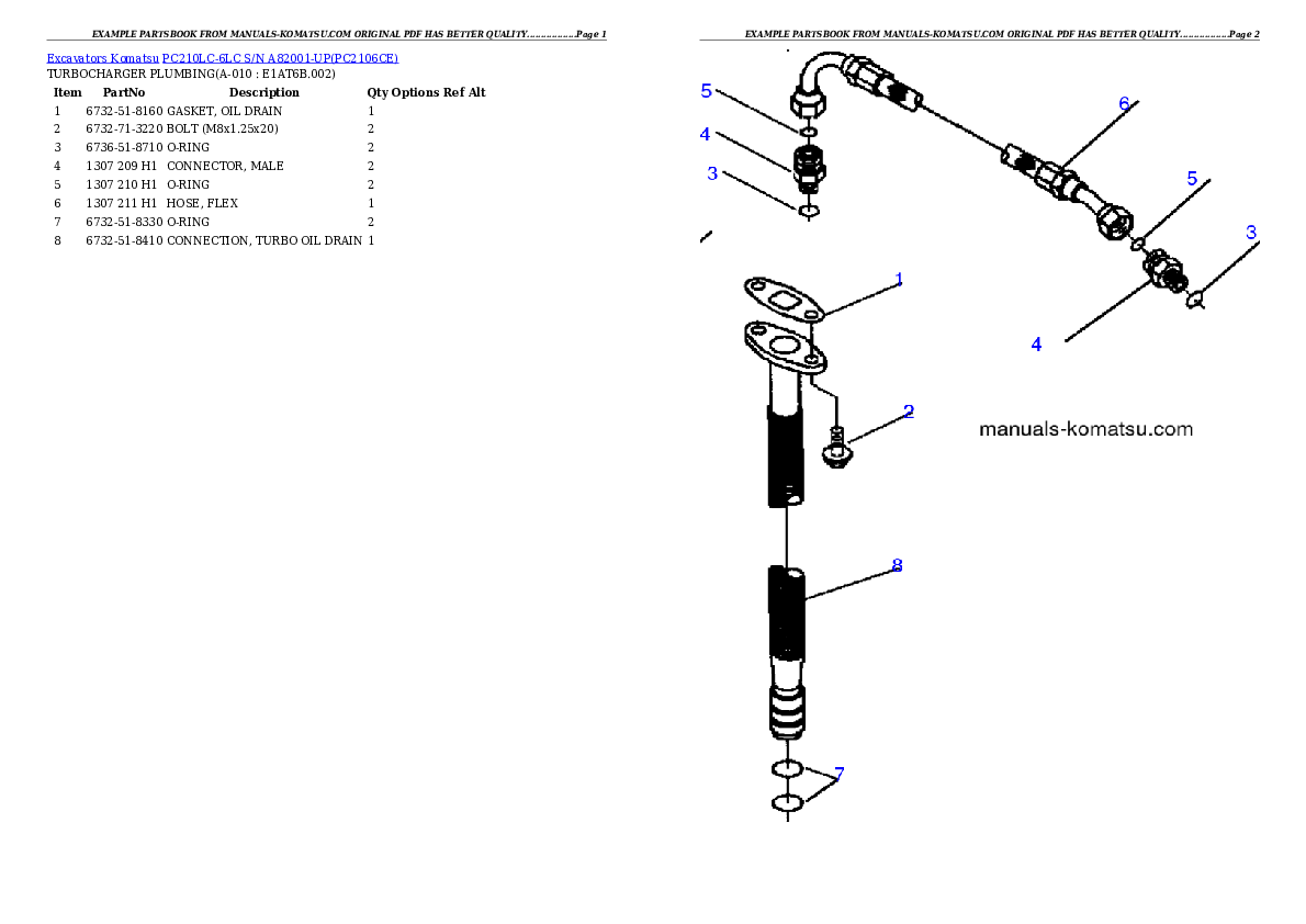 Protected: PC210LC-6LC S/N A82001-UP Partsbook