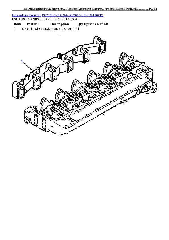 Protected: PC210LC-6LC S/N A82001-UP Partsbook