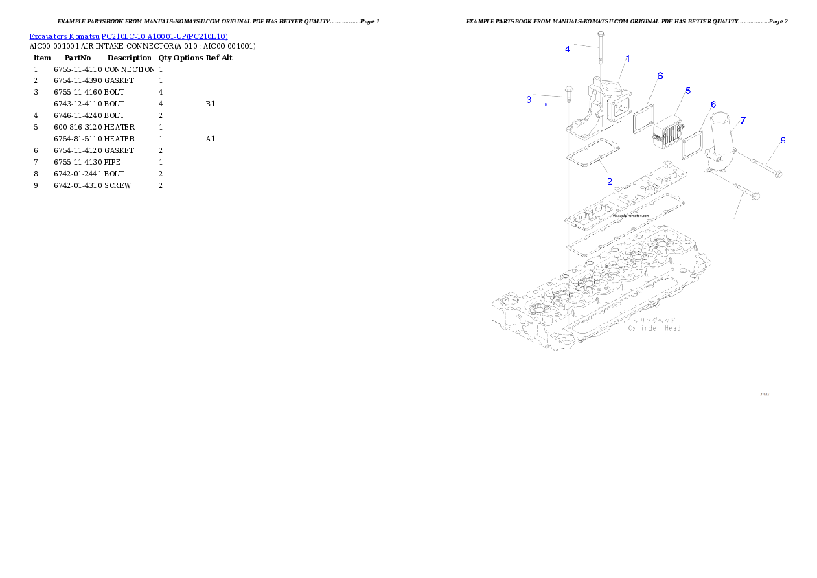 Protected: PC210LC-10 A10001-UP Partsbook