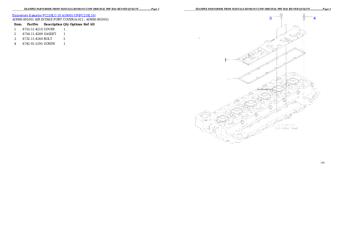 Protected: PC210LC-10 A10001-UP Partsbook