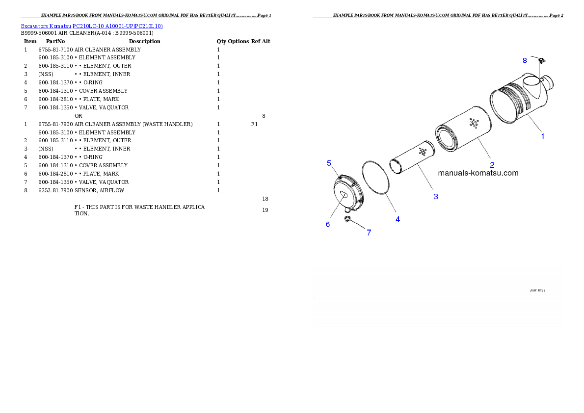 Protected: PC210LC-10 A10001-UP Partsbook