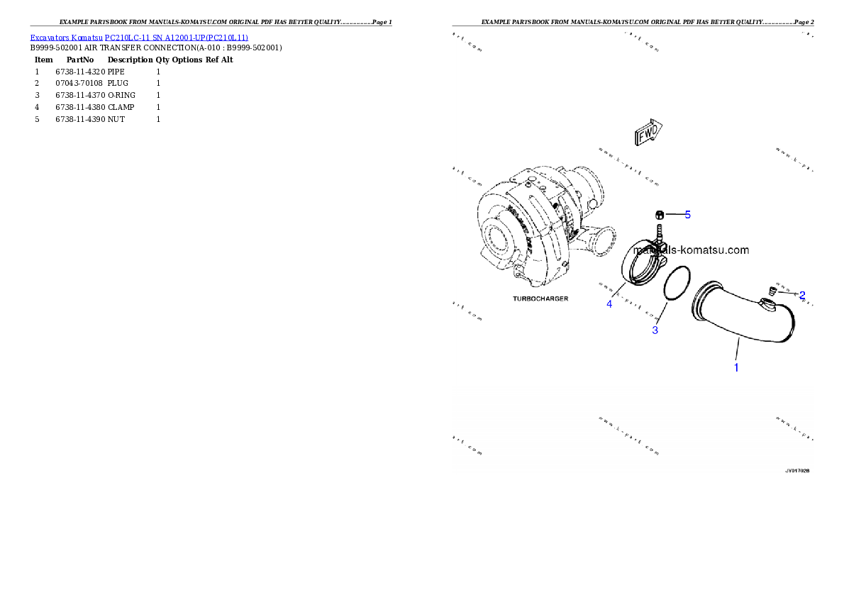 Protected: PC210LC-11 SN A12001-UP Partsbook