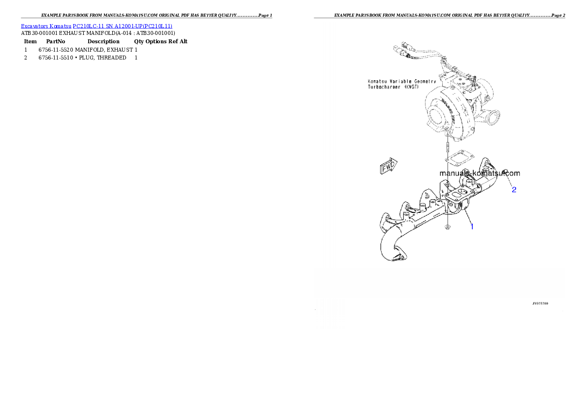 Protected: PC210LC-11 SN A12001-UP Partsbook