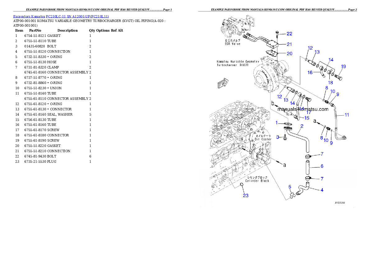 Protected: PC210LC-11 SN A12001-UP Partsbook