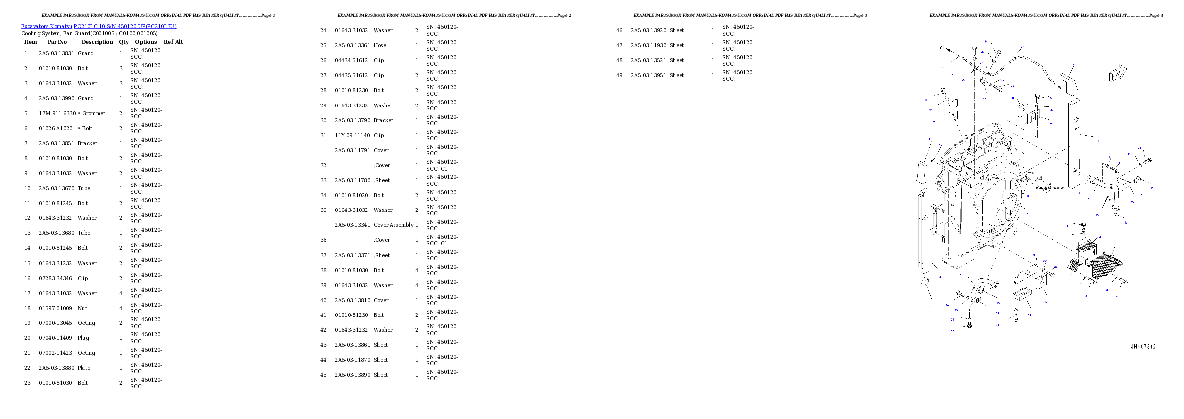 Protected: PC210LC-10 S/N 450120-UP Partsbook