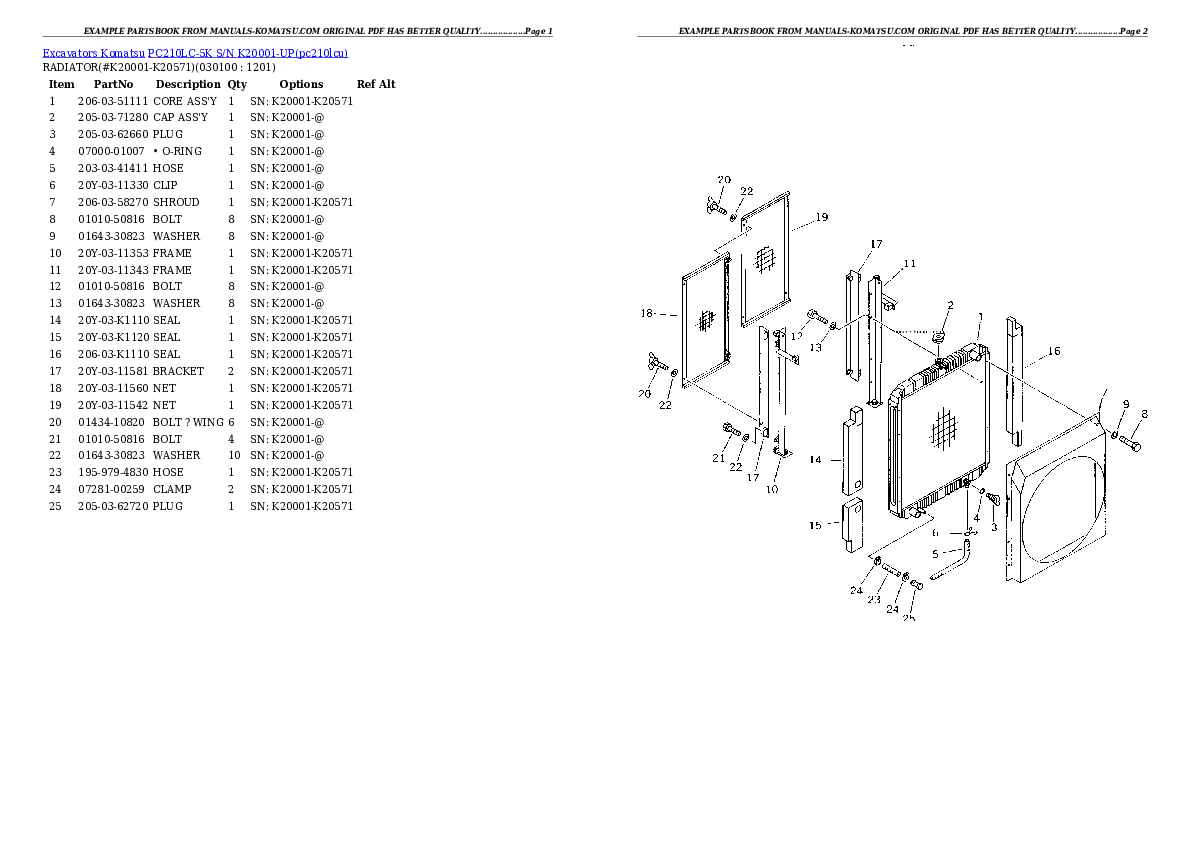 Protected: PC210LC-5K S/N K20001-UP Partsbook