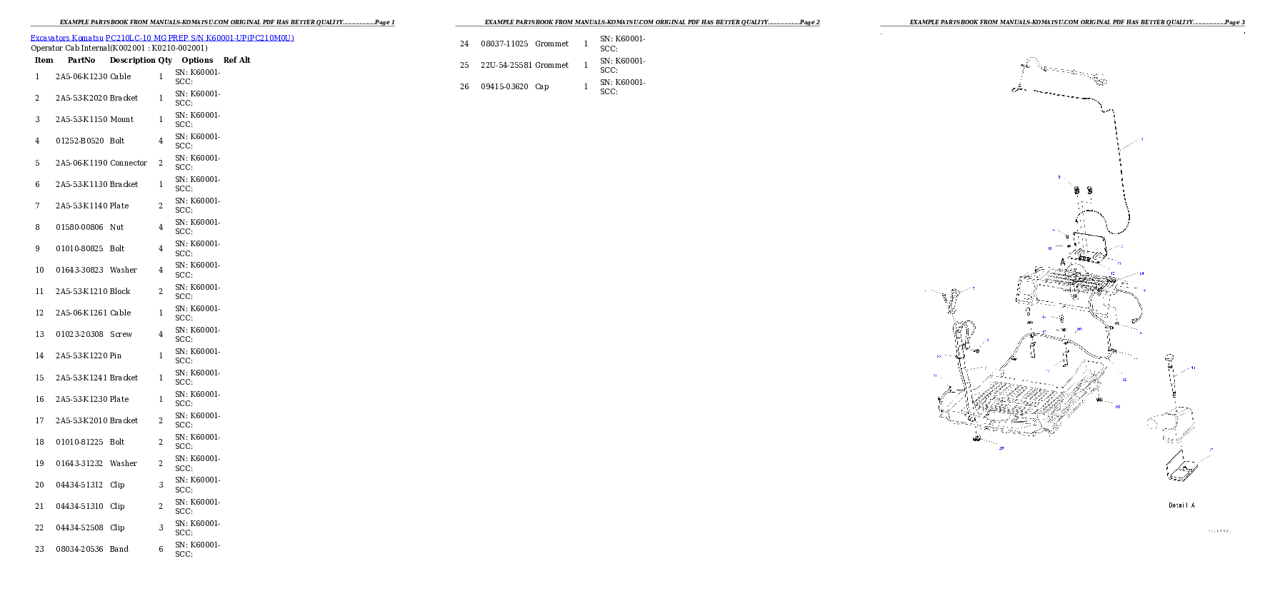 Protected: PC210LC-10 MG PREP S/N K60001-UP Partsbook