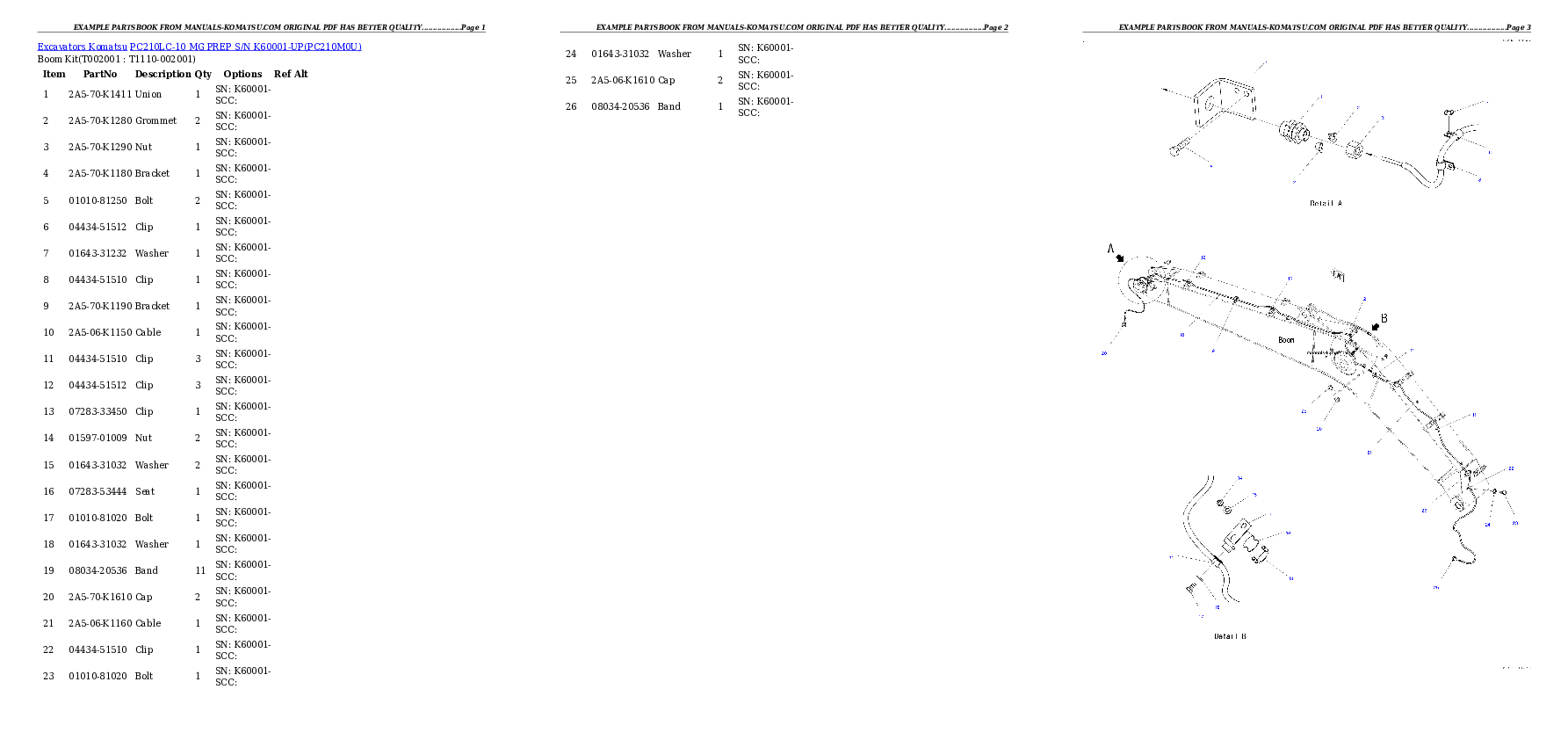 Protected: PC210LC-10 MG PREP S/N K60001-UP Partsbook