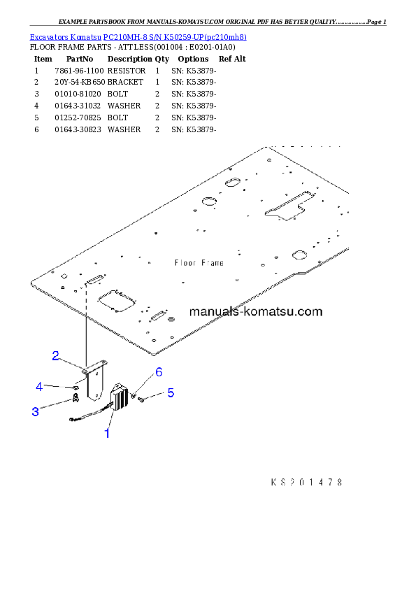 Protected: PC210MH-8 S/N K50259-UP Partsbook
