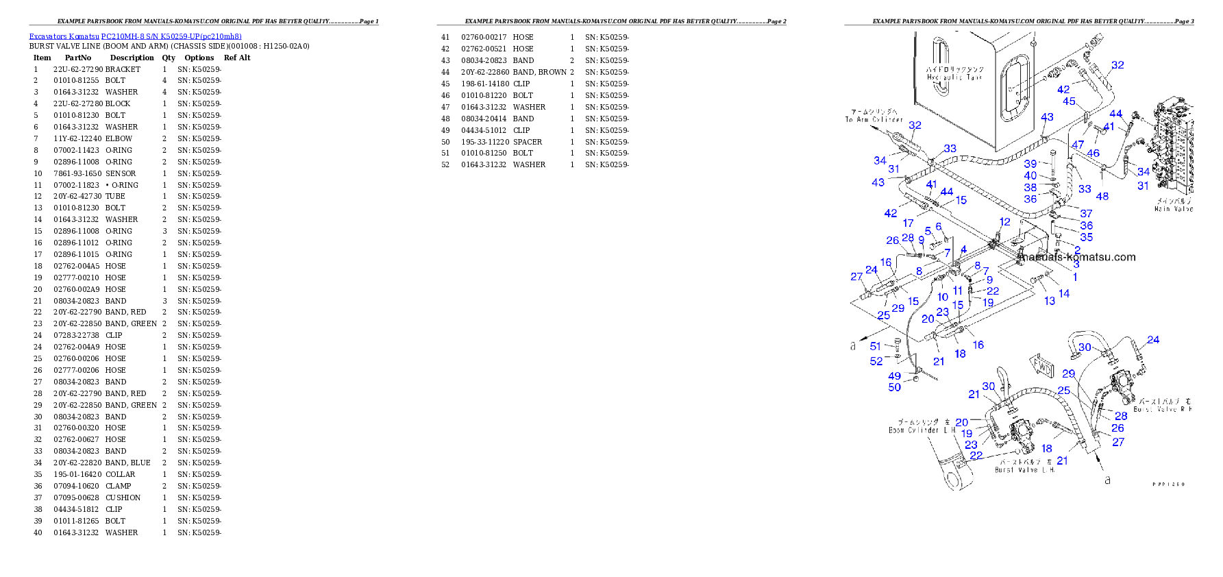 Protected: PC210MH-8 S/N K50259-UP Partsbook